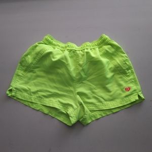 Kids neon green sports shorts